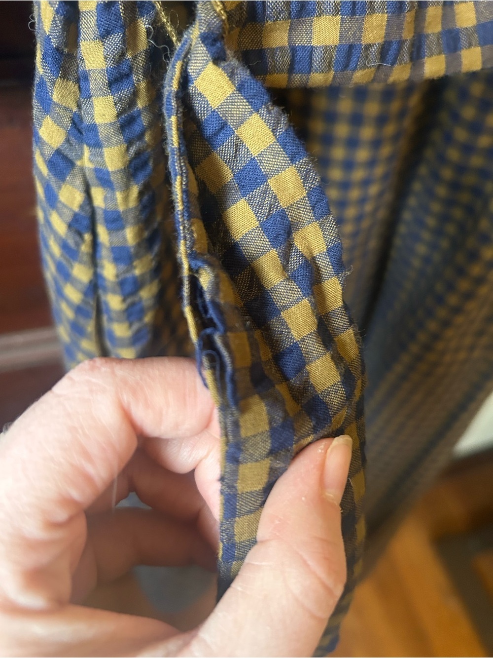 A New Day Seersucker Gingham Tie-Waist Midi Dress Size Medium - Picture 6 of 6